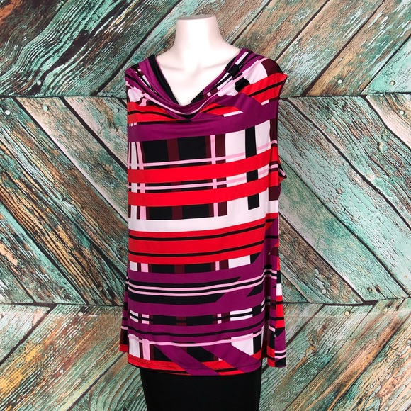 Worthington Tops - D2 - Worthington Sleeveless Draped Neck Top - XL